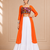 Orange Leheriya Print Kurti with Rayon Cotton Lehenga