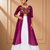 Wine Leheriya Print Kurti with Rayon Cotton Lehenga