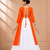 Orange Leheriya Print Kurti with Rayon Cotton Lehenga
