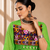 Green Leheriya Print Kurti with Rayon Cotton Lehenga