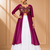 Wine Leheriya Print Kurti with Rayon Cotton Lehenga