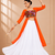 Orange Leheriya Print Kurti with Rayon Cotton Lehenga