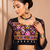 Black Leheriya Print Kurti with Rayon Cotton Lehenga