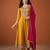 Women's Beautiful Embroidery Work Vichitra Silk Fabric Flared Anarkali Pant and Dupatta Set