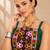 Teal Green Leheriya Print Kurti with Rayon Cotton Lehenga