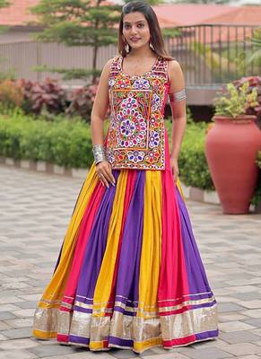Multi Color Pure Cotton Navratri Lehenga Choli 1