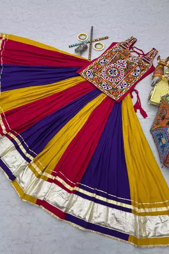 Multi Color Pure Cotton Navratri Lehenga Choli