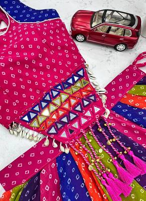 Multicolor Georgette Cotton Navratri Lehenga Choli 4