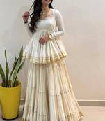White Pure Cotton Navratri Lehenga Choli