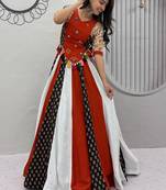 Orange Pure Cotton Navratri Lehenga Choli