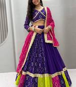Blue Georgette Lehenga Choli