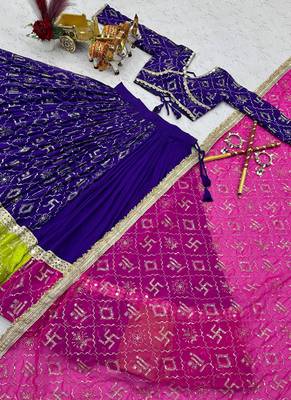Blue Georgette Lehenga Choli 2