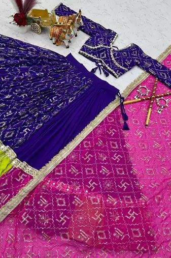 Blue Georgette Lehenga Choli