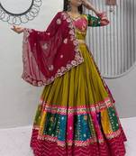 Mustard Pure Cotton Navratri Lehenga Choli