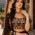Deep Brown Flared Navratri Lehenga Choli with Metallic Zari Borders - free size