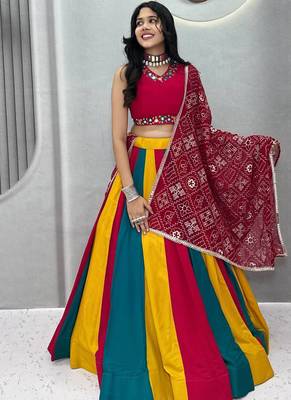 Multicolor Pure Cotton Navratri Lehenga Choli 4