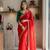 New Soft Georgette Sequins Embroidery Work Red Color Saree With Blouse Set For Women's