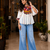 White garba glam mirror work cape top