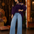 Purple garba glam mirror work cape top