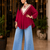 Rani pink garba glam mirror work cape top