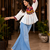 White garba glam mirror work cape top