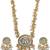 Gold-plated pearl beaded kundan style jewellery set with necklace & earrings