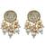 Gold-plated pearl beaded kundan style jewellery set with necklace & earrings