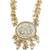 Gold-plated pearl beaded kundan style jewellery set with necklace & earrings