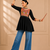 Black gamthi mirror work rayon kediya top