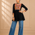 Black gamthi mirror work rayon kediya top