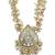 Gold-plated white enamel kundan pearl long haar thewa necklace and earrings jewellery set