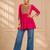 Pink gamthi mirror work rayon kediya top