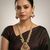 Gold-toned pearl beaded temple jewellery set with maroon stone pendant & earrings