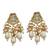 Gold-toned & white pearl-beaded temple jewellery necklace & earrings set