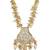 Gold-toned & white pearl-beaded temple jewellery necklace & earrings set
