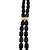 Gold-toned black kundan-studded peacock design long beaded necklace with earrings