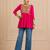 Pink gamthi mirror work rayon kediya top