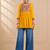 Yellow gamthi mirror work rayon kediya top