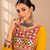 Yellow gamthi mirror work rayon kediya top