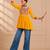 Yellow gamthi mirror work rayon kediya top