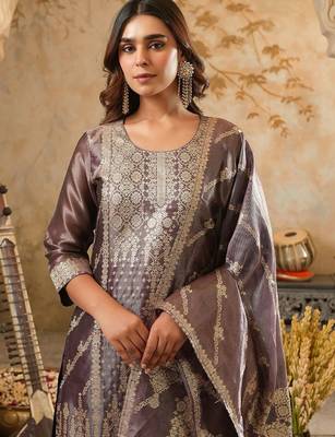 Women Ethnic Motifs Regular Kurta with Trousers & With Dupatta 1