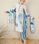 Women Floral Printed Regular Pure Cotton Kurta with Trousers & With Dupatta