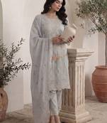Women Floral Embroidered Regular Thread Work Pure Cotton Kurta with Trousers & With Dupatta