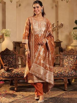 Women Ethnic Motifs Regular Kurta with Trousers & With Dupatta 1
