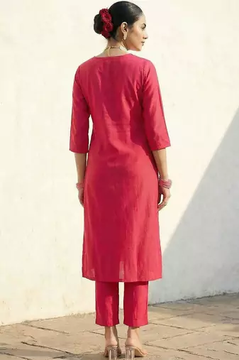 Women Ethnic Motifs Embroidered Regular Thread Work Kurta with Trousers