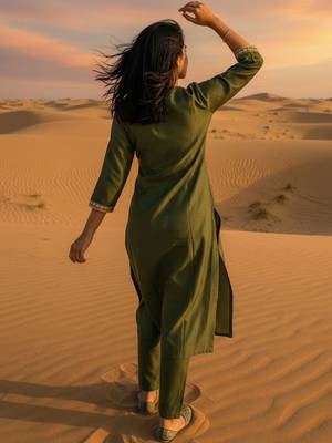 Women Ethnic Motifs Embroidered Regular Thread Work Kurta with Trousers & With Dupatta 4