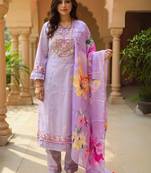 Women Floral Embroidered Regular Thread Work Kurta with Trousers & With Dupatta
