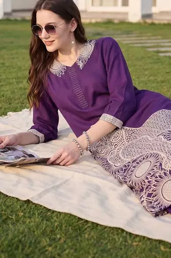 Women Printed Regular Kurta with Palazzos