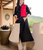 Women Colourblocked Regular Pure Cotton Kurta with Trousers