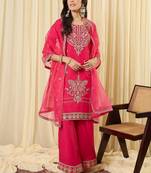 Women Ethnic Motifs Embroidered Regular Kurta with Palazzos & With Dupatta